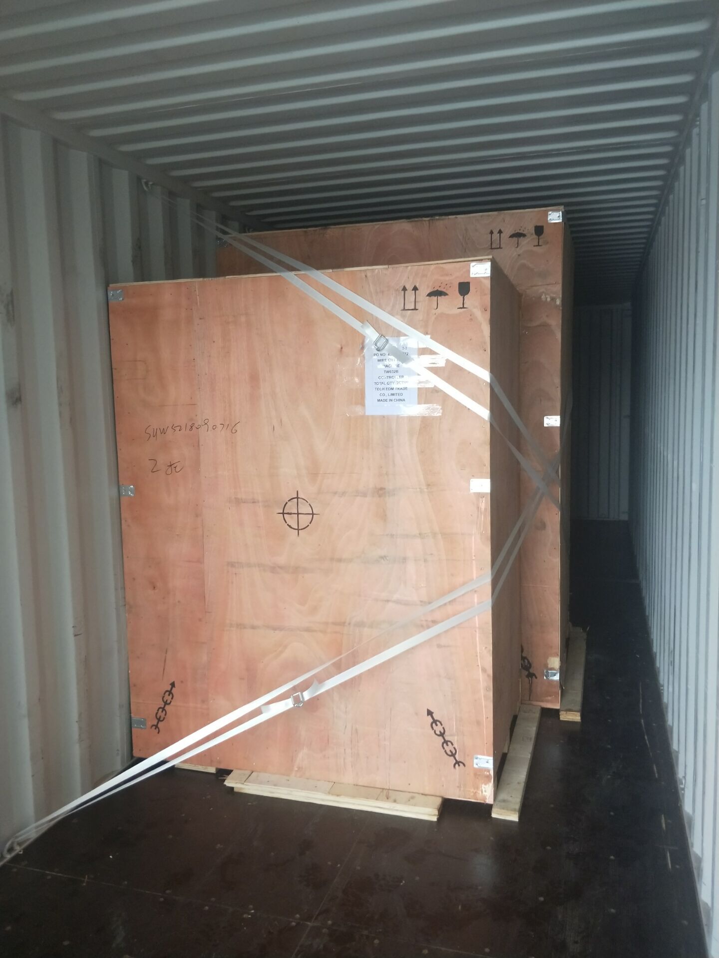 wire edm fastened in container