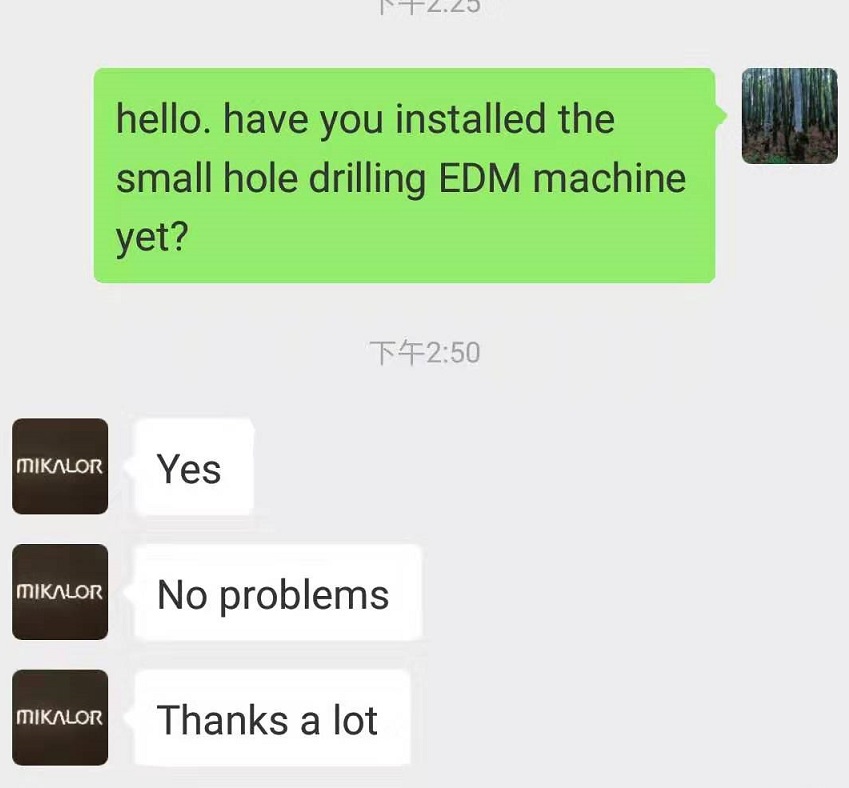 small hole drilling EDM feedback